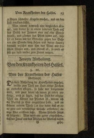 Zweyte Abtheilung. Von den Krankheiten des Halses.