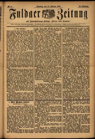 Ausgabe vom Dienstag, den 18. Februar 1896.