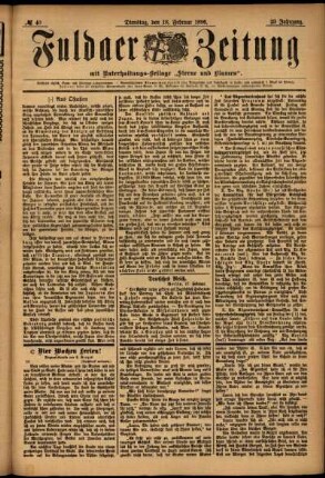 Ausgabe vom Dienstag, den 18. Februar 1896.