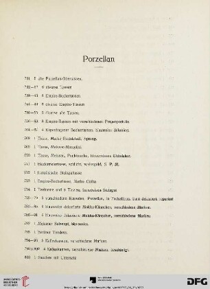 Porzellan (Nr. 731-915)