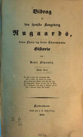 Bidrag til den fyenske Kongeborg Rugaards, dens Laens og dens Laensmaends Historie, 1,1