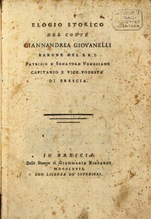 Elogio storico del conte Giannandrea Giovanelli