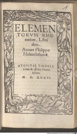 Elementorvm Rhetorices, Libri duo