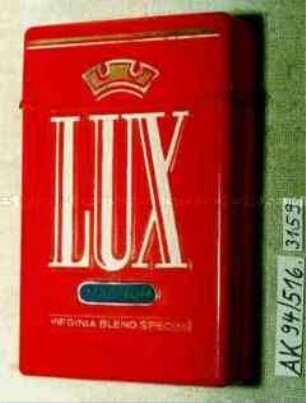 Kunststoffschachtel für 25 Stück? Zigaretten "LUX MAGNUM"