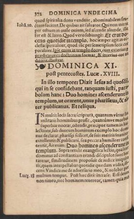 Dominica XI. post pentecostes.