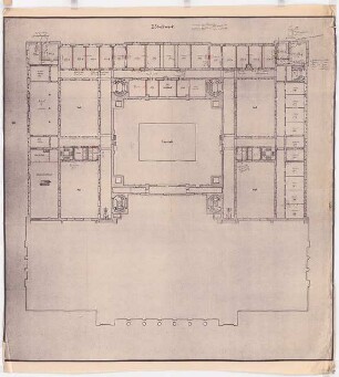 Preußischer Landtag, Berlin Umbau zum »Haus der Flieger«: Grundriss 2. OG 1:100