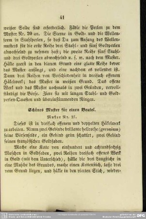 Schönes Muster für einen Beutel. Muster Nr. 27