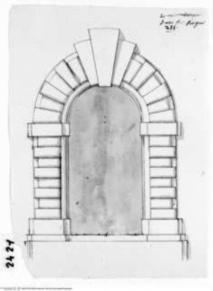 Rom, Palazzo Monte di Pietà, Aufriss eines Portals