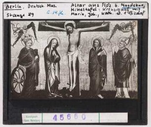 Berlin, Deutsches Museum: Altartafel mit Kreuzigung und Heiligen