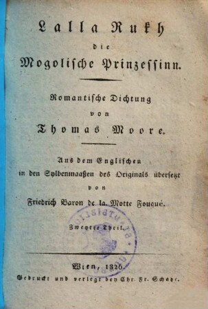 Lalla Rukh, die mogolische Prinzessin : romantische Dichtung, 2