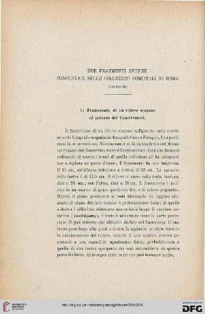 52.1924: Due frammenti antichi conservati nelle Collezioni Comunali di Roma