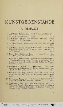 Kunstgegenstände (Nr. 1-38)