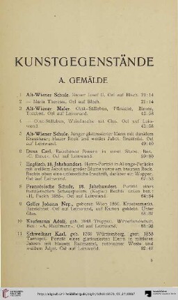 Kunstgegenstände (Nr. 1-38)