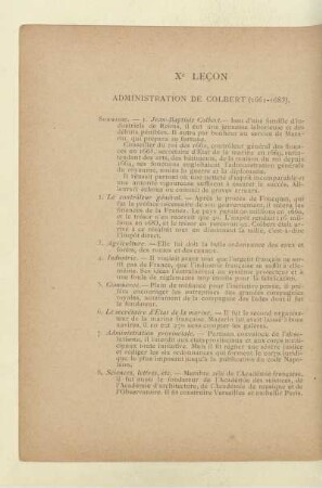 Xe leçon Administration de Colbert (1661-1683)