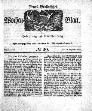 No. 50, Sonnabend, den 12.Dezember 1835