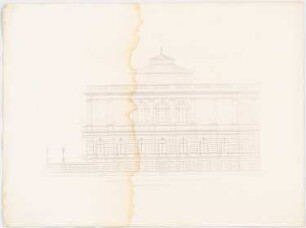 Werke der höheren Baukunst, Darmstadt 1860. Museum, Leipzig: Aufriss Seitenansicht