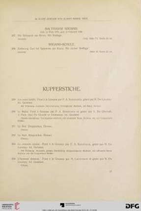 Kupferstiche (Nr. 289-299)