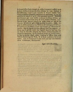 Extrait Des Registres Du Parlement : Du 11 Août 1762.
