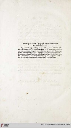 Errata quae incuria typographi remanfere fequenti modo corriger L.B.