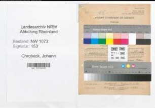 Entnazifizierung Johann Chrobeck , geb. 22.09.1893 (Orchestermusiker)