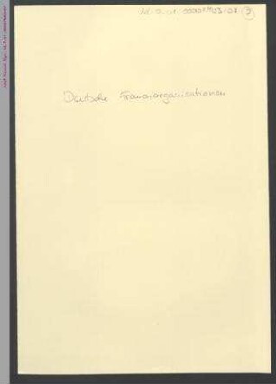 Deutsche Frauenorganisationen