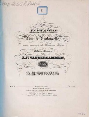 Fantaisie Pour le Violoncelle, avec accompt. de Piano ou Harpe