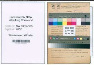 Entnazifizierung Wilhelm Wiedemeier , geb. 09.11.1903 (Tabakhaendler)