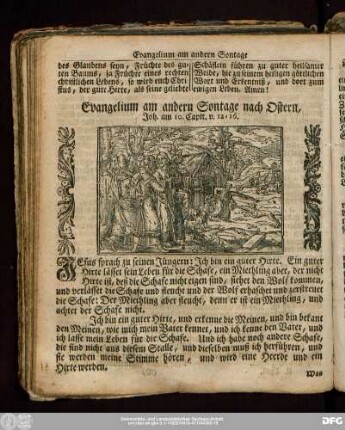 Evangelium am andern Sontage nach Ostern, Joh. am 10. Capit. v. 12-16.