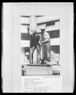 Leipzig, Skulptur : Leipzig. Faust und Mephisto (Szene "Mephisto verzaubert die Studenten"), Mädlerpassage