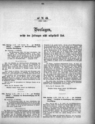 Anlage: ad No.43 (824-829), Vorlagen, welche den Zeitungen nicht mitgeteilt sind