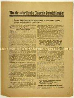 Aufruf der Reichskonferenz der Kommunistischen Jugend Deutschlands zur Revolution