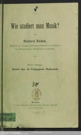 Wie studiert man Musik?