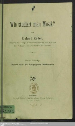Wie studiert man Musik?