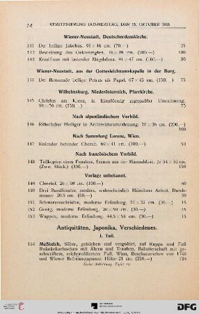 Antiquitäten, Japonika, Verschiedenes. I. Teil. (Nr. 154-179)