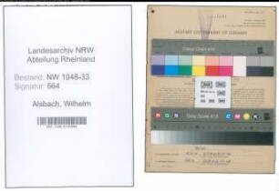 Entnazifizierung Wilhelm Alsbach , geb. 14.03.1900 (Lehrer)