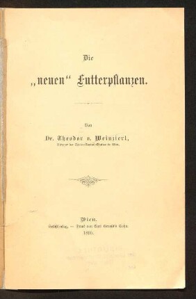 Die "neuen" Futterpflanzen