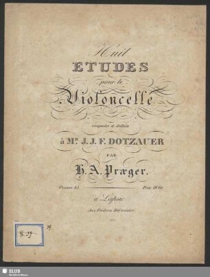 Huit Etudes pour le Violoncelle : Oeuvre 45