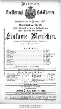 Einsame Menschen