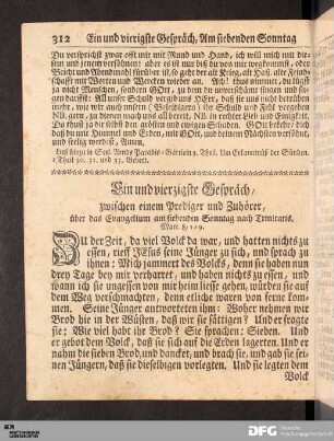 Ein und vierzigste Gespräch, am siebenden Sonntag nach Trinitatis.