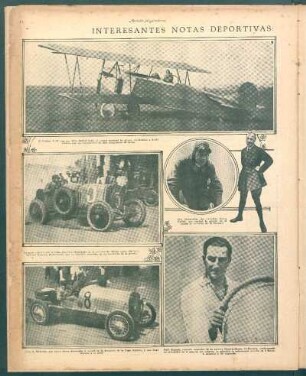 Interesantes notas deportivas: Aviación, automovilismo y ciclismo [Fotografías]