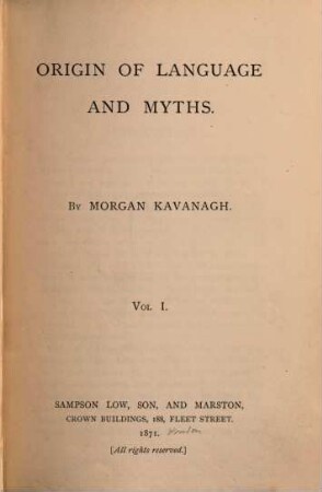 Origin of language and myths. 1