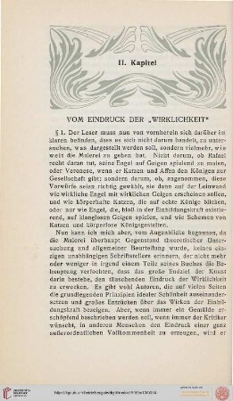 Kapitel II. Vom Eindruck der Wirklichkeit