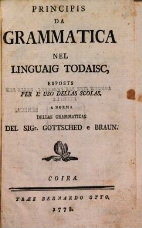 Principis da Grammatica del linguaig Todaise