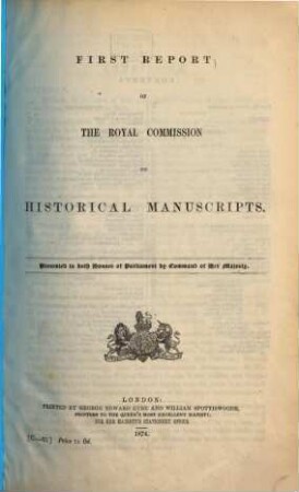 Report. 1. 1874