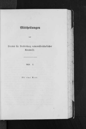 Mittheilungen des Vereins für Verbreitung naturwissenschaftlicher Kenntnisse.
