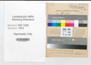 Entnazifizierung Fritz Ogonowski , geb. 11.11.1894 (Angestellter)