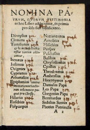 Nomina Patrum, Quorum Testimonia in hoc Libro adducuntur ...