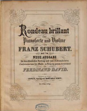 Rondeau brillant für Pianoforte und Violine : op. 70