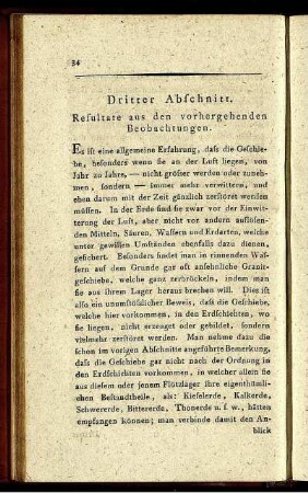 Dritter Abschnitt. Resultate aus den vorhergehenden Beobachtungen.