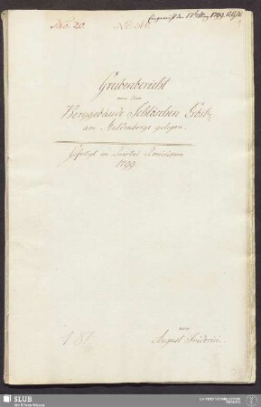 Grubenbericht von dem Berggebäude Schlöschen Erbst. am Muldenberge gelegen - 17.6286 4.